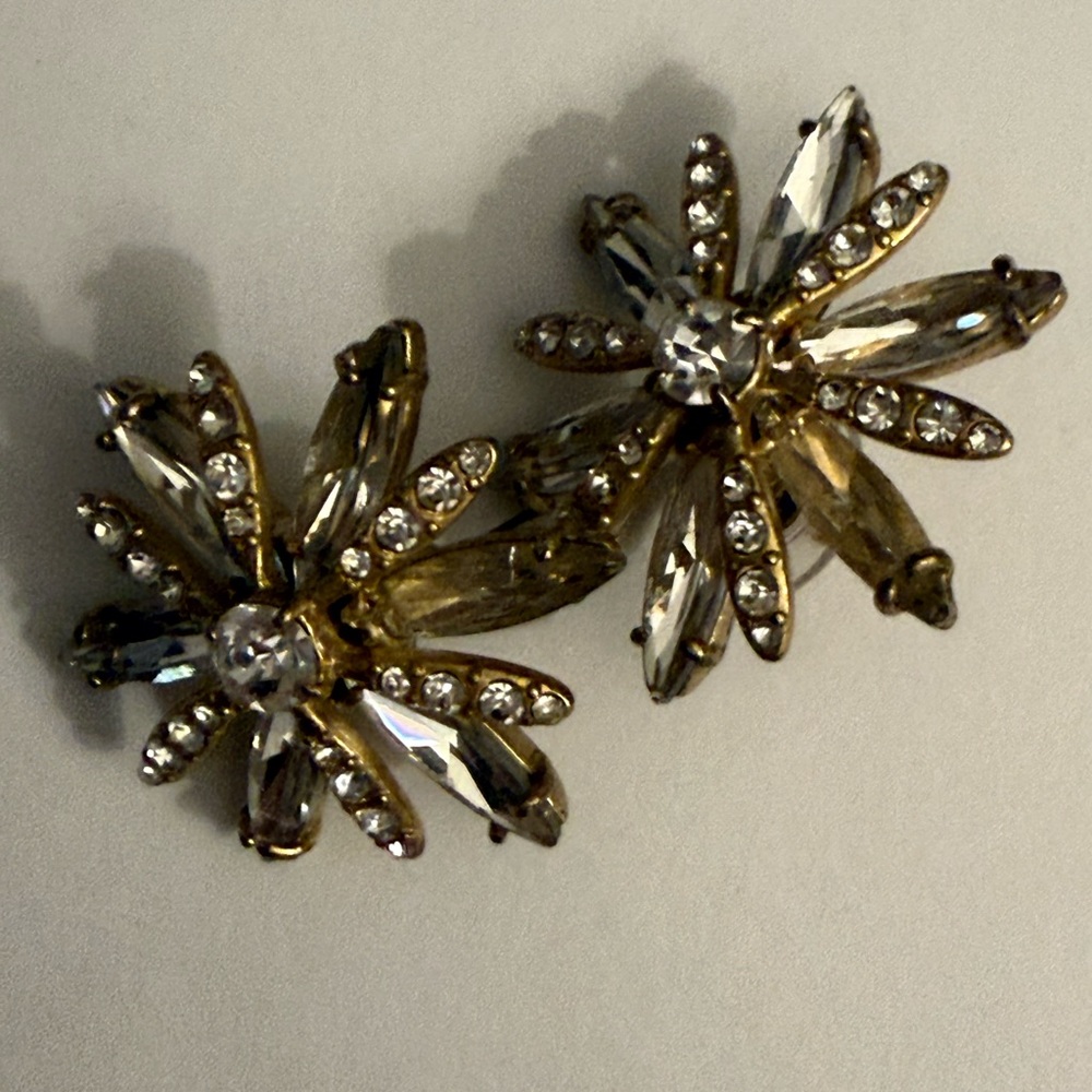 Elegant Gold and Silver Floral Earrings